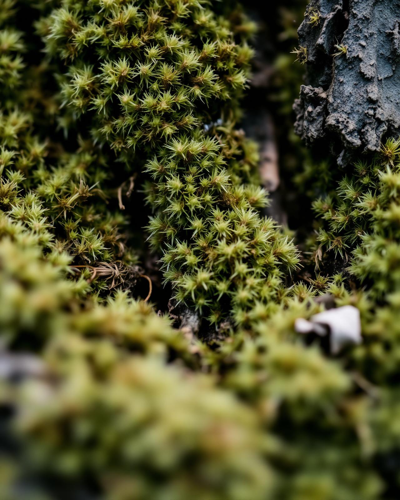 Close-up organic moss texture, calm and grounding